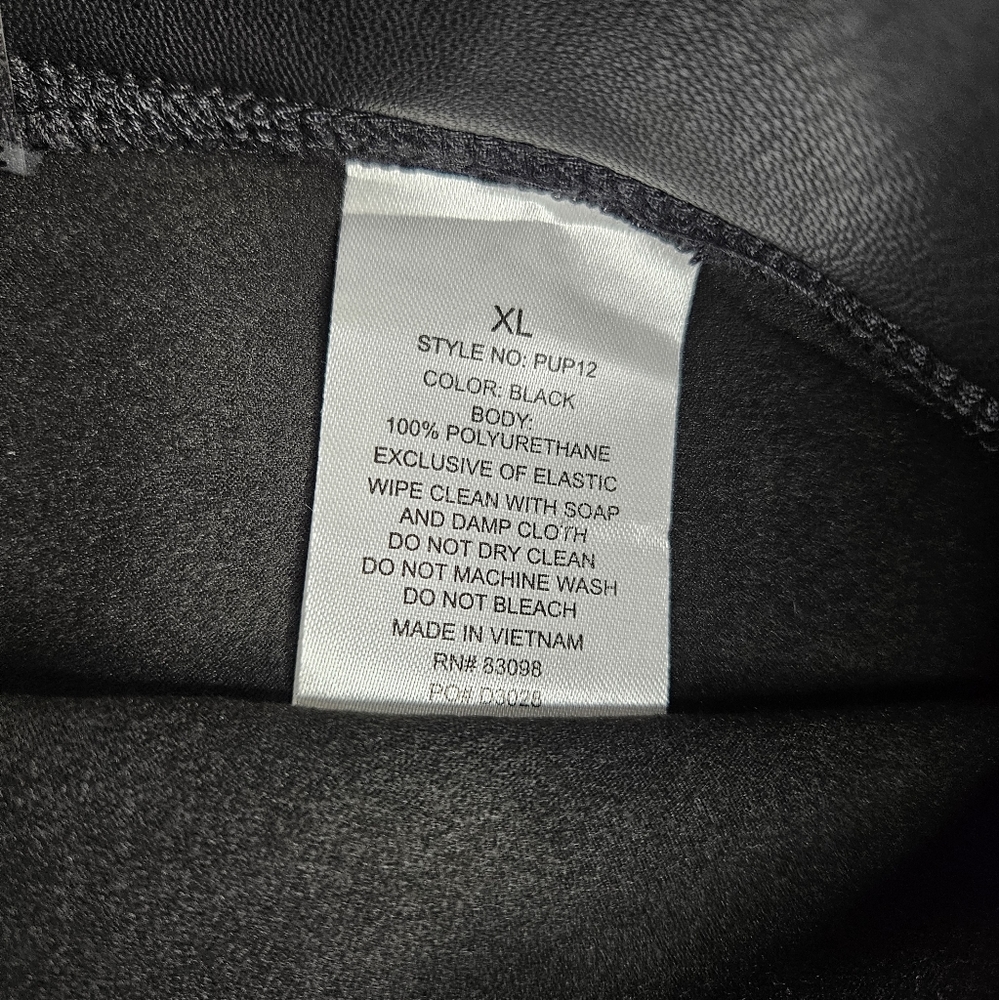 CI Sono Black Faux Leather Leggings Stretch Vegan Leather NWOT Ladies Size XL - Picture 5 of 11